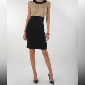 Black and Gold Cocktail Dress, Size 8